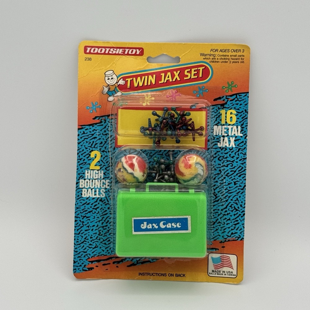 Vintage 1993 TootsieToy Twin Jax Set Strombecker USA Sealed Metal Jacks Game